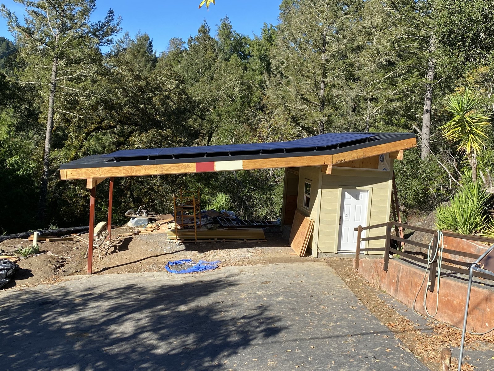 Sonoma Solarport — view from under the pergola toward the landscape